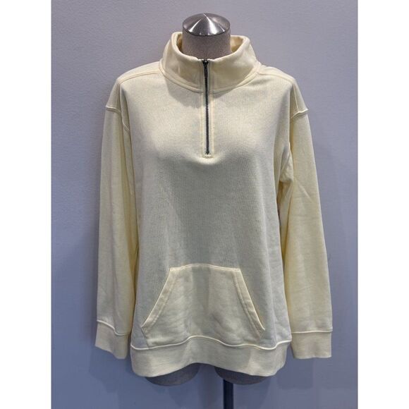 Ocean Drive NWT Cloud Fleece Half Zip Pullover in Lemon Size L - Picture 1 of 5